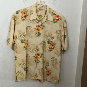 🌺RARE TOMMY BAHAMA 100% SILK HOLIDAY HAWAIIAN BUTTON DOWN SZ L EXCELLENT COND.